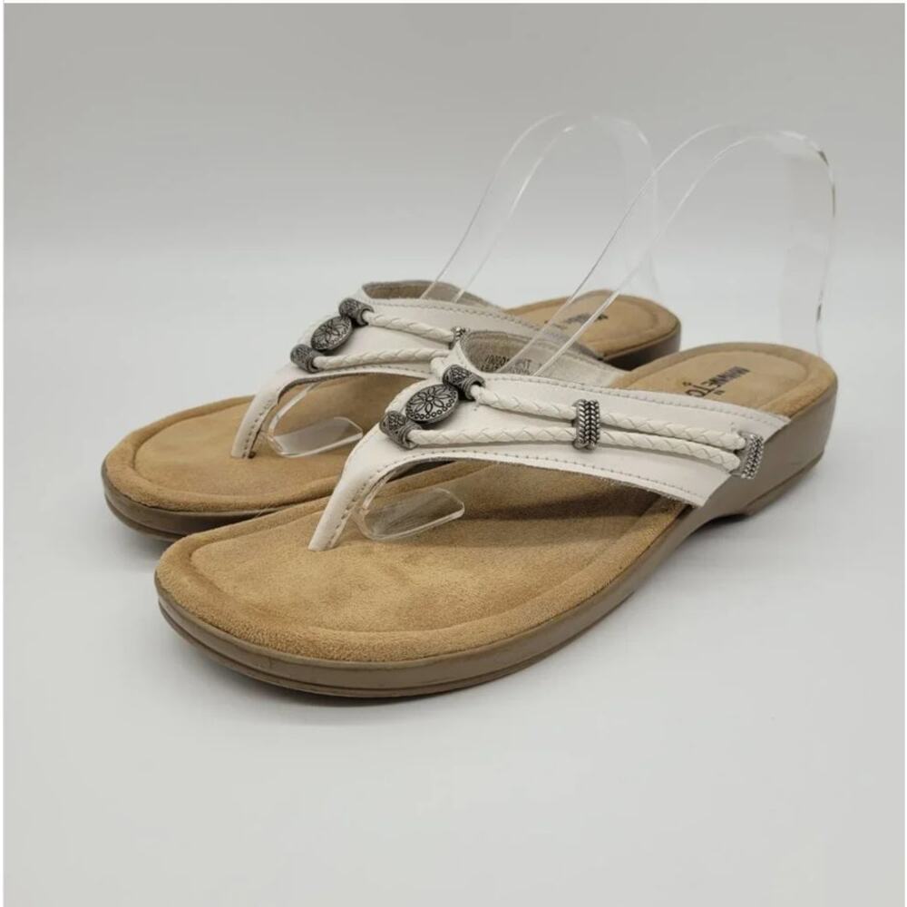 MINNETONKA Silverthorne 360 Leather Flip-Flop Sandals - Size 8